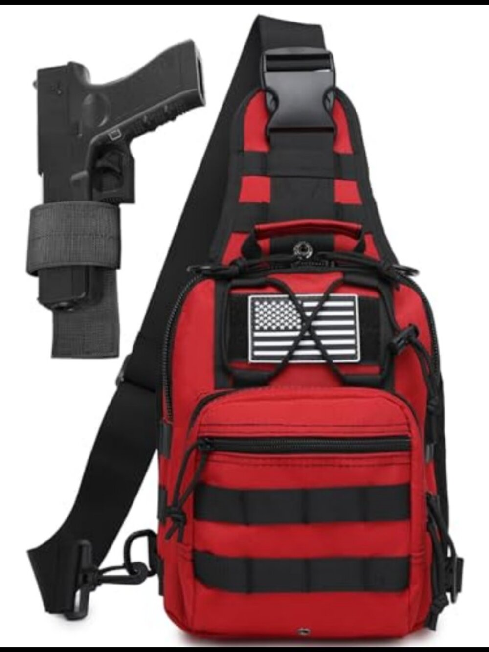 Tactical Sling Bag 7L Crossbody Shoulder Bag with Holster Polyester